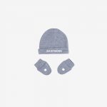 סט כובע כפפות ממותג אפור – JUSTBORN#